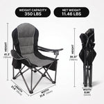 Oversized Portable Camping Chair with Lumbar Support & Cooler Bag - 4