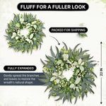 EUCALYPTUS WREATH FOR FRONT DOOR – FARMHOUSE GREENERY DÉCOR - 4