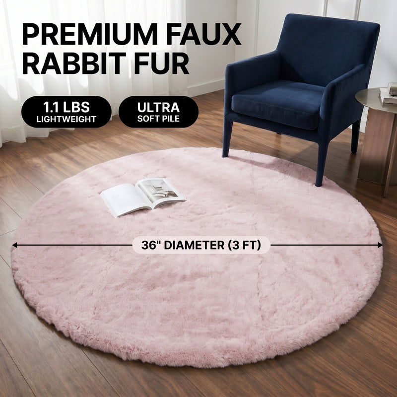 Faux Rabbit Fur Shaggy Rug – Ultra Soft Fluffy Machine Washable Area Rug for Bedroom, Living Room & Teen Room - 4