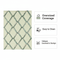 12' X 15' Cream And Aqua Wool Geometric Hand Tufted Area Rug