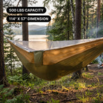 DOUBLE CAMPING HAMMOCK WITH REVERSIBLE BUG NET – 2 PERSON, 660 LB - 4