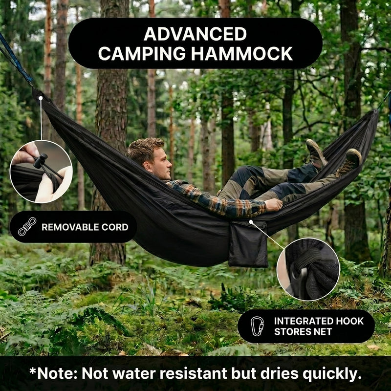 Over 600lbs Hammock, 1-2 person, Nylon with Mosquito Net - 4