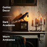 Gothic Raven Lamp – Dark Academia Table Light - 4