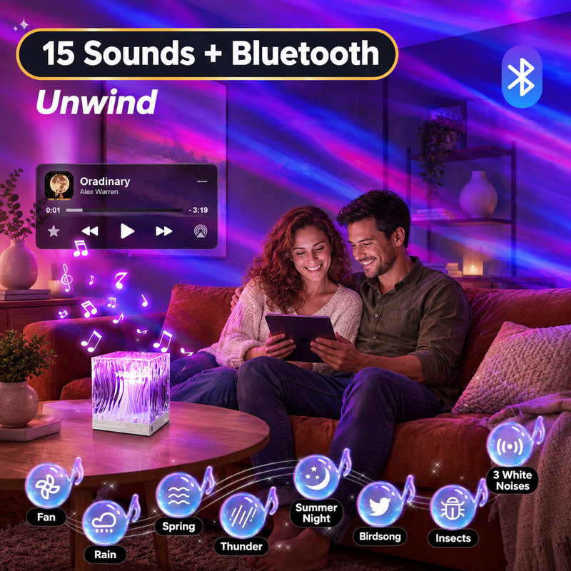 SUNSET LAMP & NORTHERN LIGHTS PROJECTORS WITH REMOTE - 4