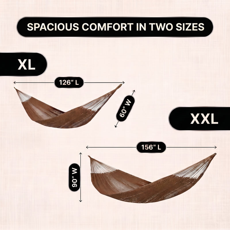Handwoven Mayan Rope Double Hammock with Tree Straps, Carabiners & Carry Bag - 4
