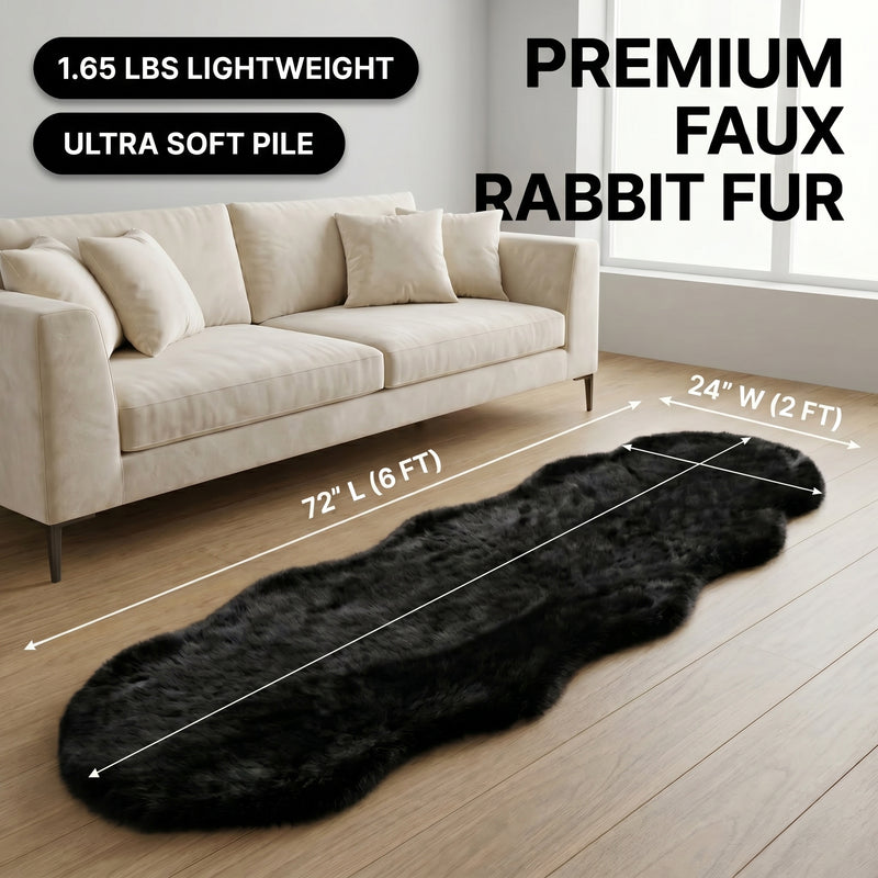Faux Rabbit Fur Shaggy Rug – Ultra Soft & Machine Washable - 4
