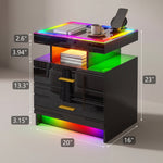 NIGHTSTAND WITH CHARGING STATION – LED, USB-C & DRAWERS - 4