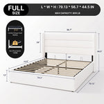 Lift-Up Storage Bed Frame with Upholstered Wingback Headboard - 4