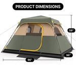 4-6 PERSON INSTANT CABIN CAMPING TENT – WATERPROOF FAMILY TENT WITH RAINFLY & CARRY BAG - 4