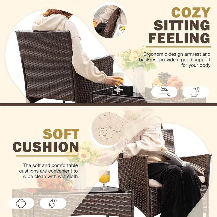 4 Pieces Outdoor Patio Furniture Sets