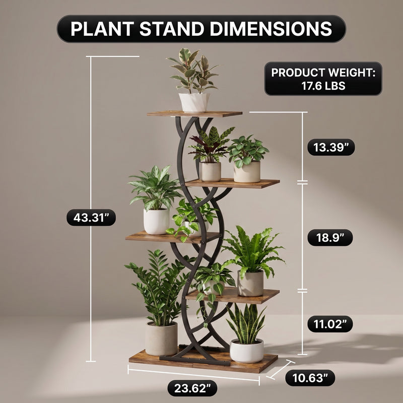 PLANT STAND WITH GROW LIGHTS – MULTI-TIER INDOOR SHELF - 4