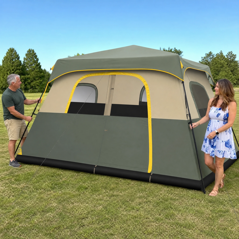 8–10 Person Instant Cabin Camping Tent with Room Divider - 4