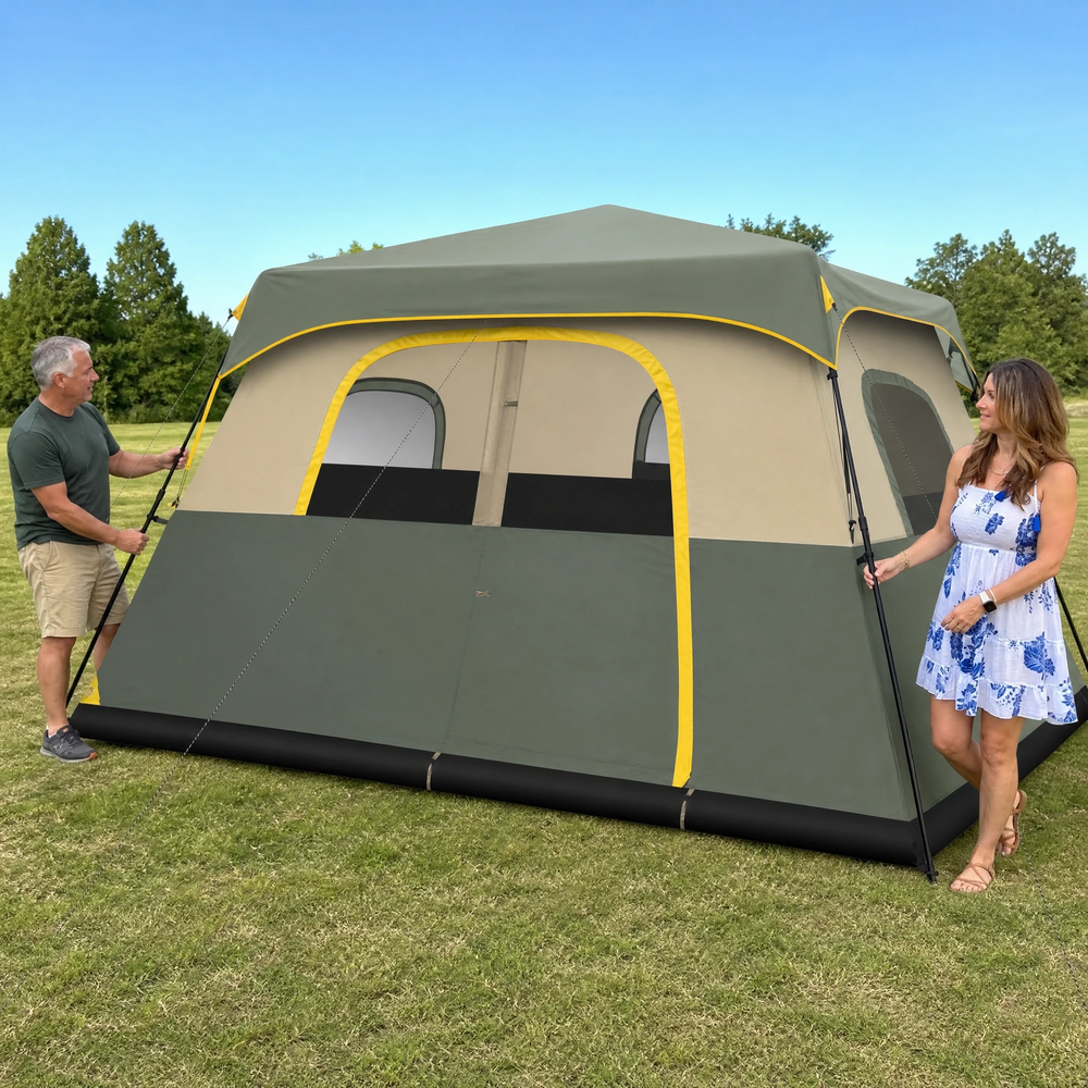 8–10 Person Instant Cabin Camping Tent with Room Divider - 4