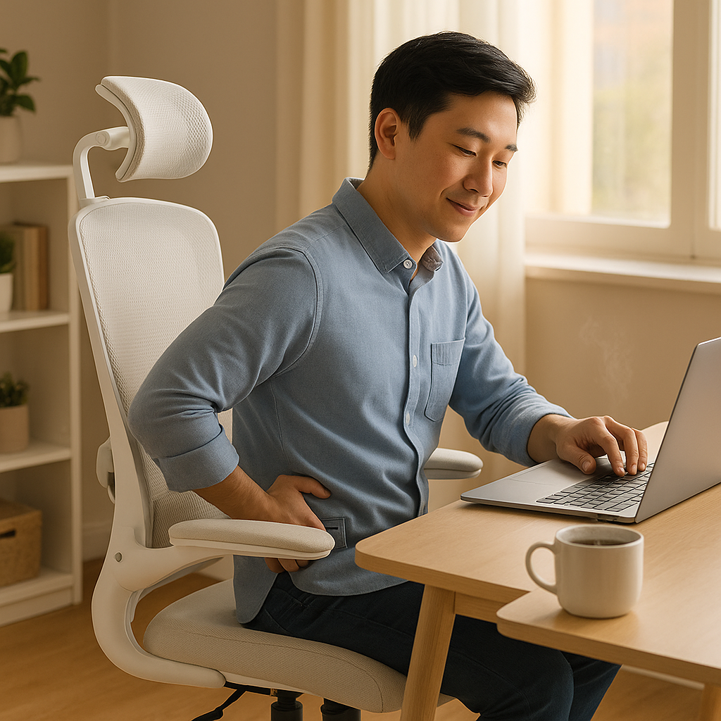 ErgoBliss Pink Mesh Ergonomic Office Chair – Adjustable Lumbar, Flip-Up Arms & Headrest