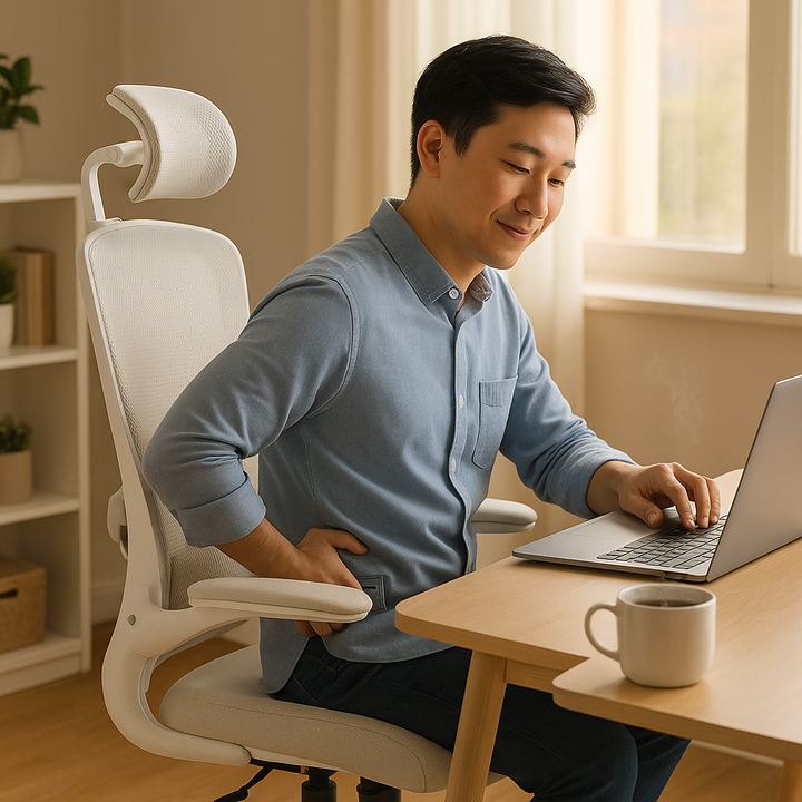 ErgoBliss Pink Mesh Ergonomic Office Chair – Adjustable Lumbar, Flip-Up Arms & Headrest