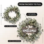 EUCALYPTUS WREATH FOR FRONT DOOR – FARMHOUSE GREENERY DÉCOR - 4