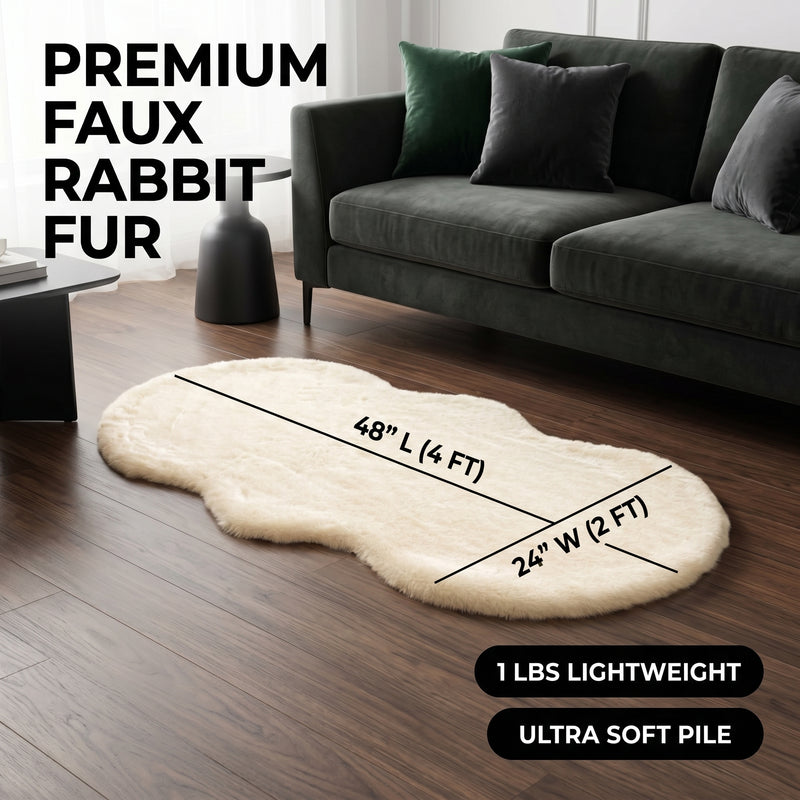Faux Rabbit Fur Shaggy Rug – Ultra Soft Fluffy Machine Washable Area Rug for Bedroom, Living Room & Teen Room - 4