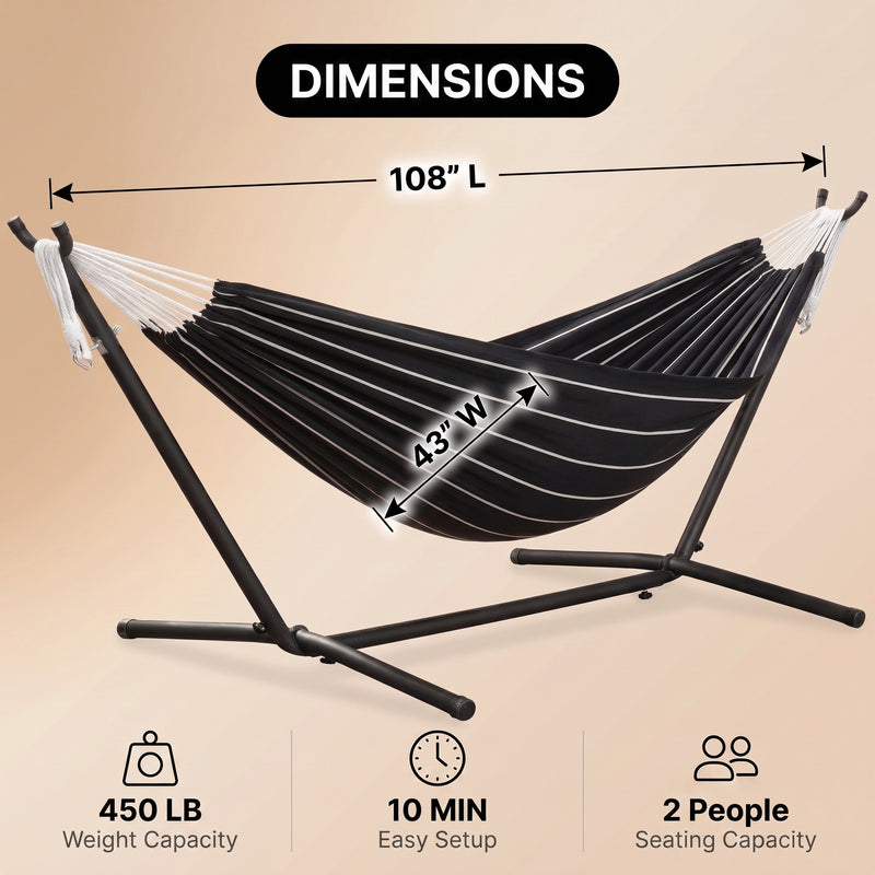 Double Hammock with Steel Stand – Indoor & Outdoor Comfort - 4