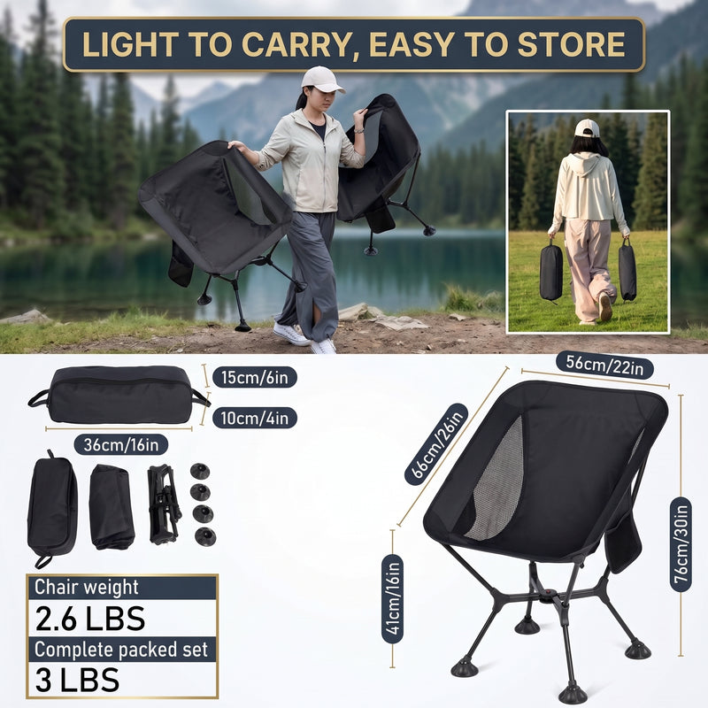 Ultralight Folding Camping Chair – Portable Outdoor High-Back Seat - 4