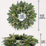 EUCALYPTUS WREATH FOR FRONT DOOR – FARMHOUSE GREENERY DÉCOR - 4