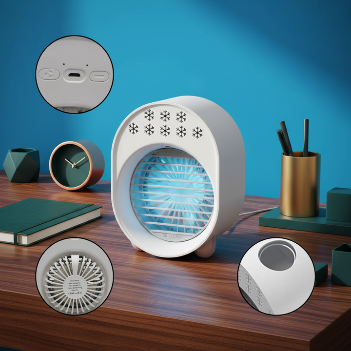 1pc Air Fan Air Cooler Water Cooled Fan, Mini Small Fan USB Fan Spray Humidifier Portable Desktop Fan