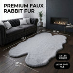 Faux Rabbit Fur Shaggy Rug – Ultra Soft Fluffy Machine Washable Area Rug for Bedroom, Living Room & Teen Room - 4
