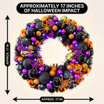 HALLOWEEN WREATH WITH LIGHTS FOR FRONT DOOR – PRE-LIT PUMPKIN, WITCH & GOTHIC PORCH DÉCOR - 4