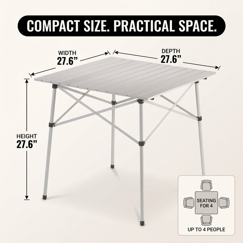 Aluminum Folding Camping Table – Portable Roll-Up with Carry Bag - 4