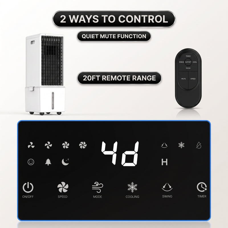 3-in-1 Evaporative Air Cooler Tower Fan with Remote Control - 4