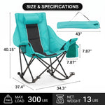 Oversized Folding Rocking Camping Chair with Padded Headrest - 4