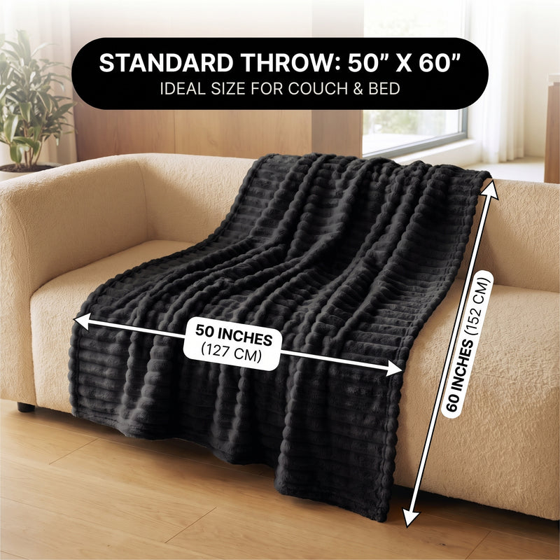 Throw Blanket – Soft, Lightweight Ribbed Design - 4