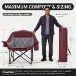 Oversized Camping Chairs 2 Pack – Extra-Large Folding Outdoor Chairs, Padded - 4