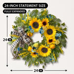 SUNFLOWER WREATH FOR FRONT DOOR – SUMMER FLORAL PORCH DÉCOR - 4