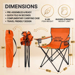 2 Pack Folding Camping Chairs with Cup Holders & Carry Bags - 4