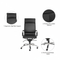 Black and Silver Adjustable Swivel Faux Leather Rolling Executive Office Chair