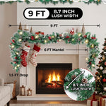 CHRISTMAS GARLAND WITH LIGHTS – PRE-LIT HOLIDAY GREENERY - 4