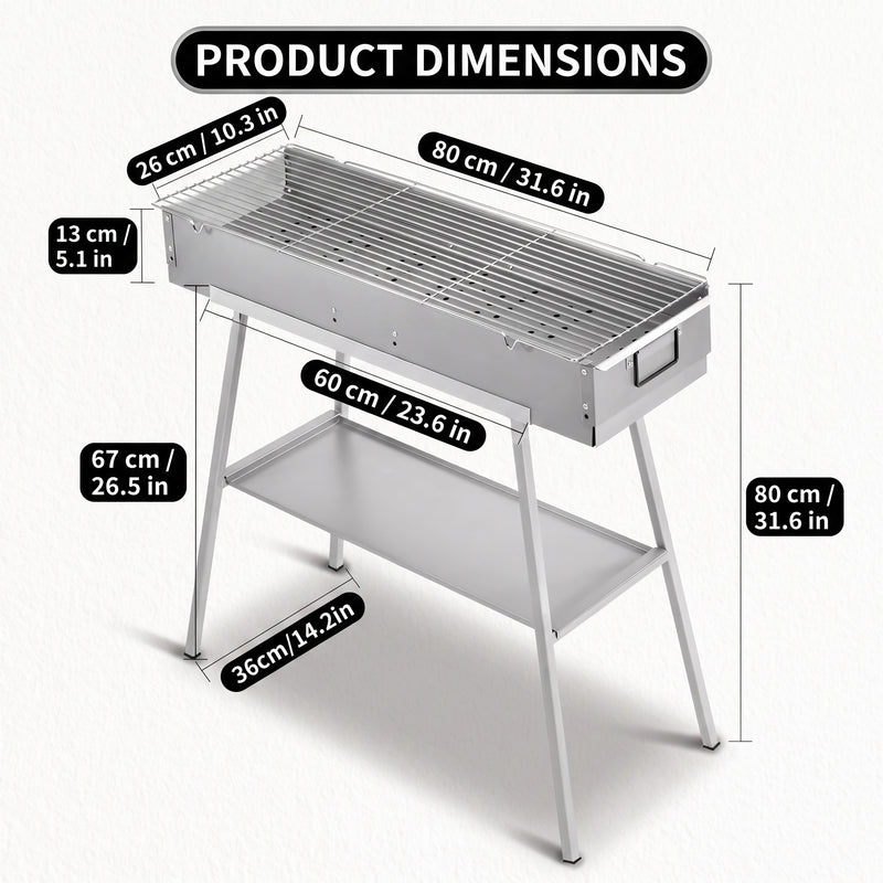 PORTABLE CHARCOAL HIBACHI GRILL – COMMERCIAL-QUALITY FOLDABLE BBQ GRILL FOR CAMPING, BACKYARD & OUTDOOR COOKING - 4