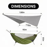 2-Person Camping Hammock with Mosquito Net & Rain Fly – Portable Outdoor Hammock Set (500lbs Capacity) - 4