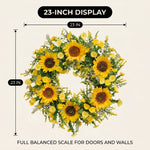 SUNFLOWER WREATH FOR FRONT DOOR – SUMMER FLORAL PORCH DÉCOR - 4