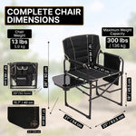 Camping Directors Chair, Heavy Duty,Oversized Portable Folding Chair with Side Table, Pocket for Beach, Fishing,Trip,Picnic,Lawn Blue - 4