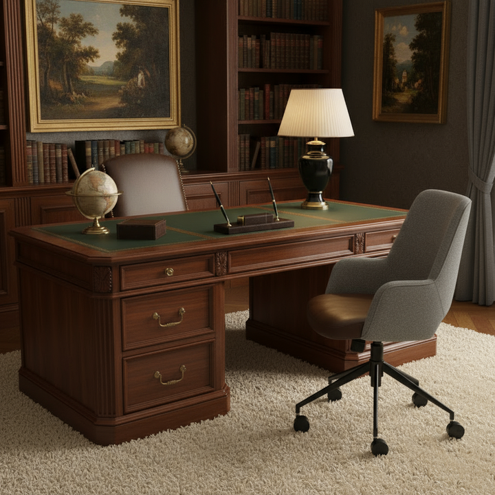 Gray Brown and Black Adjustable Swivel Fabric Rolling Office Chair