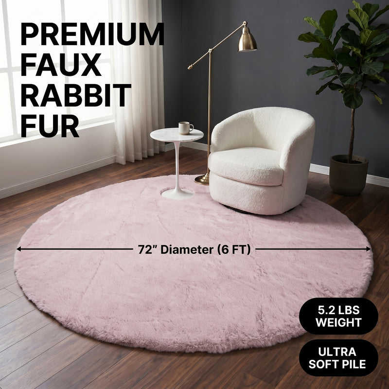 Faux Rabbit Fur Shaggy Rug – Ultra Soft Fluffy Machine Washable Area Rug for Bedroom, Living Room & Teen Room - 4