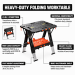 Portable Workbench & Folding Sawhorse – 2-in-1 Work Table - 4
