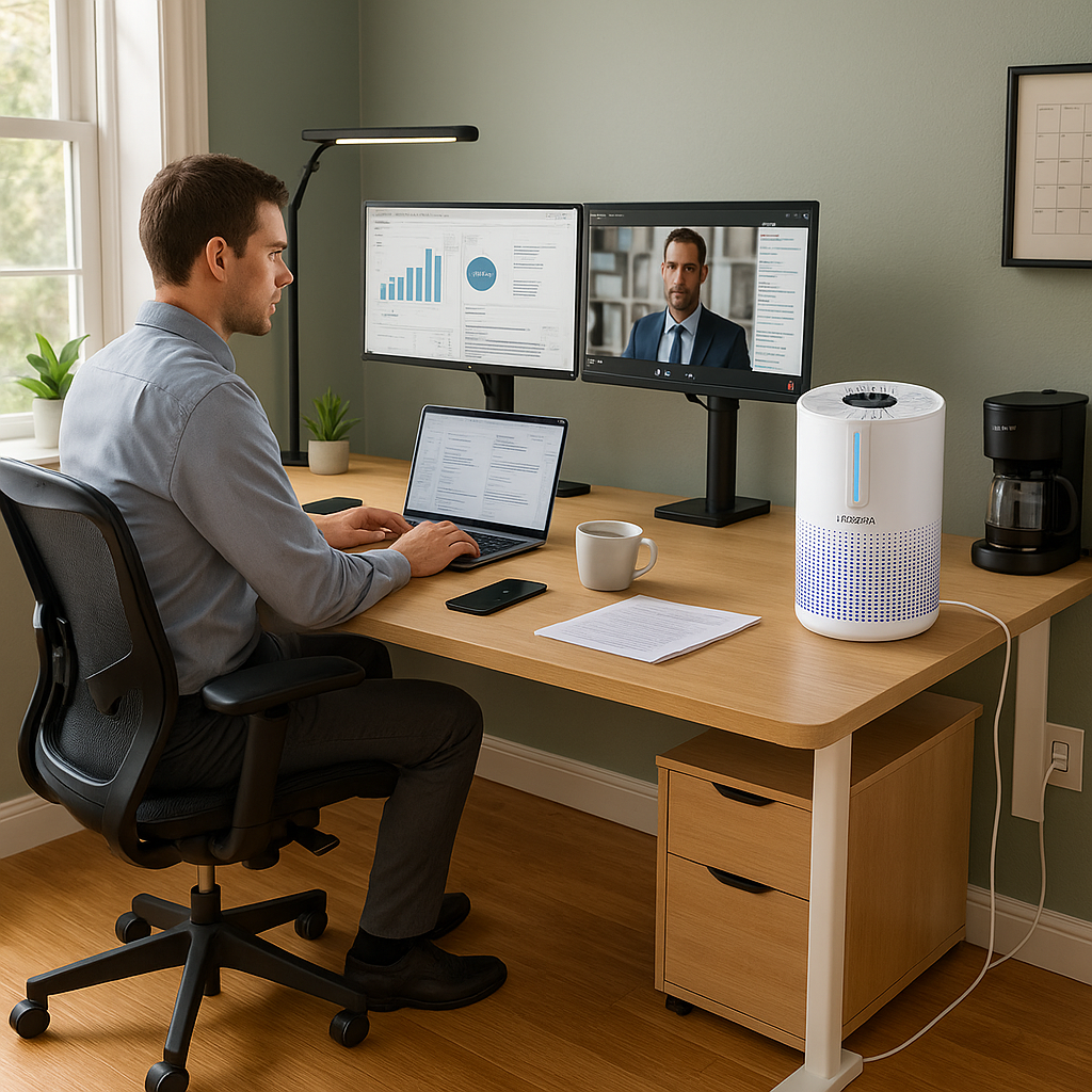 Ultra-Compact HEPA H13 Desktop Air Purification System - Travel Size