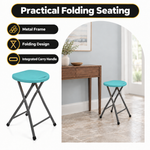Folding Stool with Metal Frame – Indoor & Outdoor Seating - 4