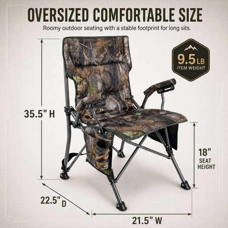 Portable Adjustable Hunting Chair with Swivel & Heated - 4