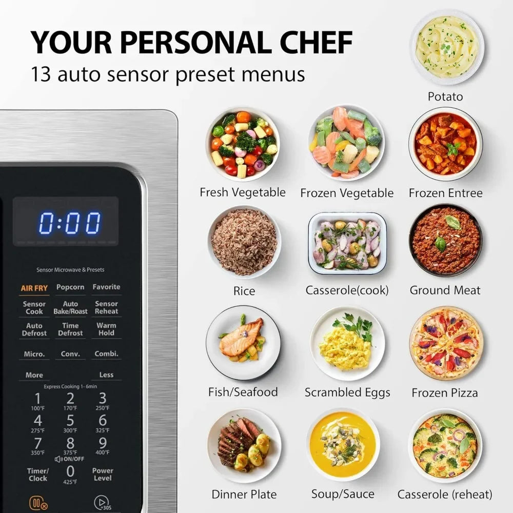 4-in-1 ML-EC42P(SS) Countertop Microwave Oven, Smart Sensor, Convection, Air Fryer Combo, Mute Function, Position Memory