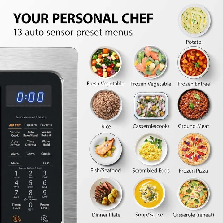 4-in-1 ML-EC42P(SS) Countertop Microwave Oven, Smart Sensor, Convection, Air Fryer Combo, Mute Function, Position Memory