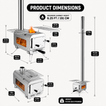 PORTABLE WOOD STOVE FOR CAMPING, TENT STOVE - 4