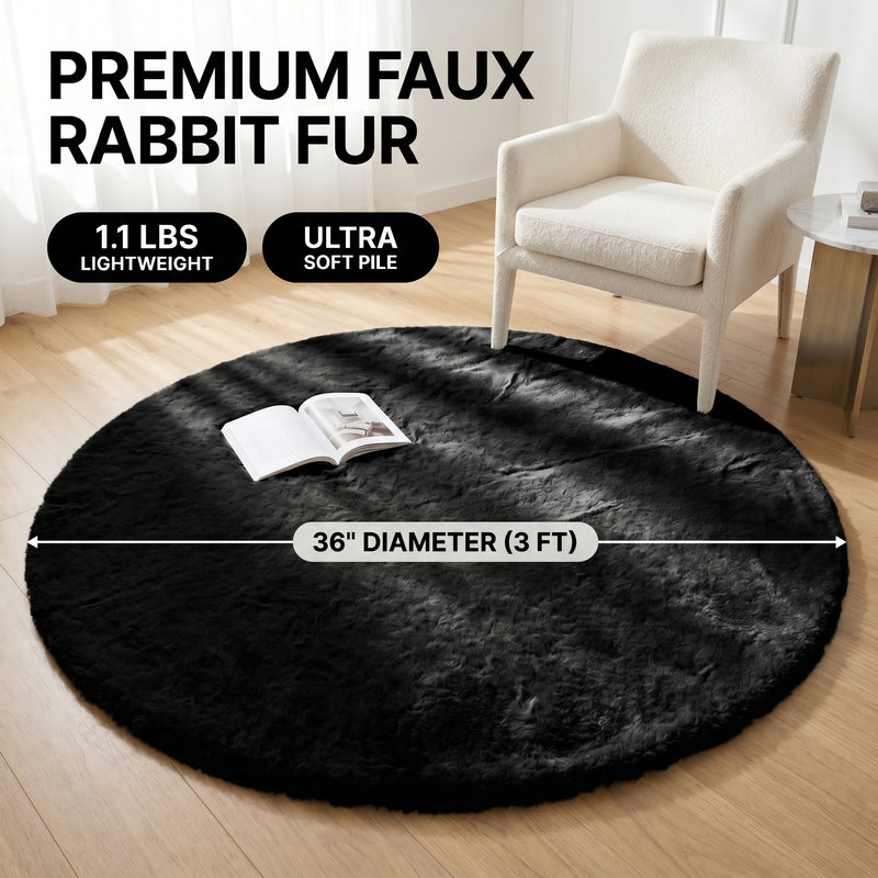 Faux Rabbit Fur Shaggy Rug – Ultra Soft Fluffy Machine Washable Area Rug for Bedroom, Living Room & Teen Room - 4